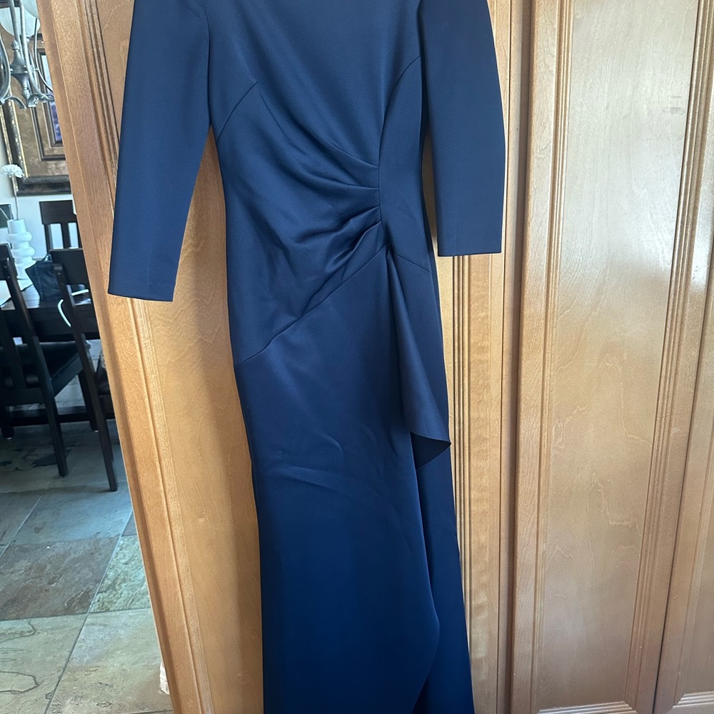 Eliza J Blue Ruched Wrap Sheath Dress